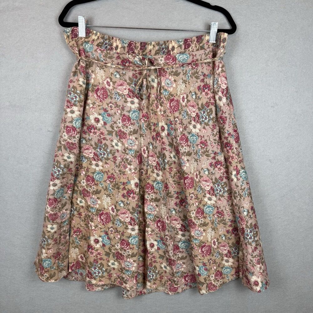 Vtg Sarah K Skirt‎ 18 Floral Midi Boho Hippie Cottage 70s Grandmacore Romantic